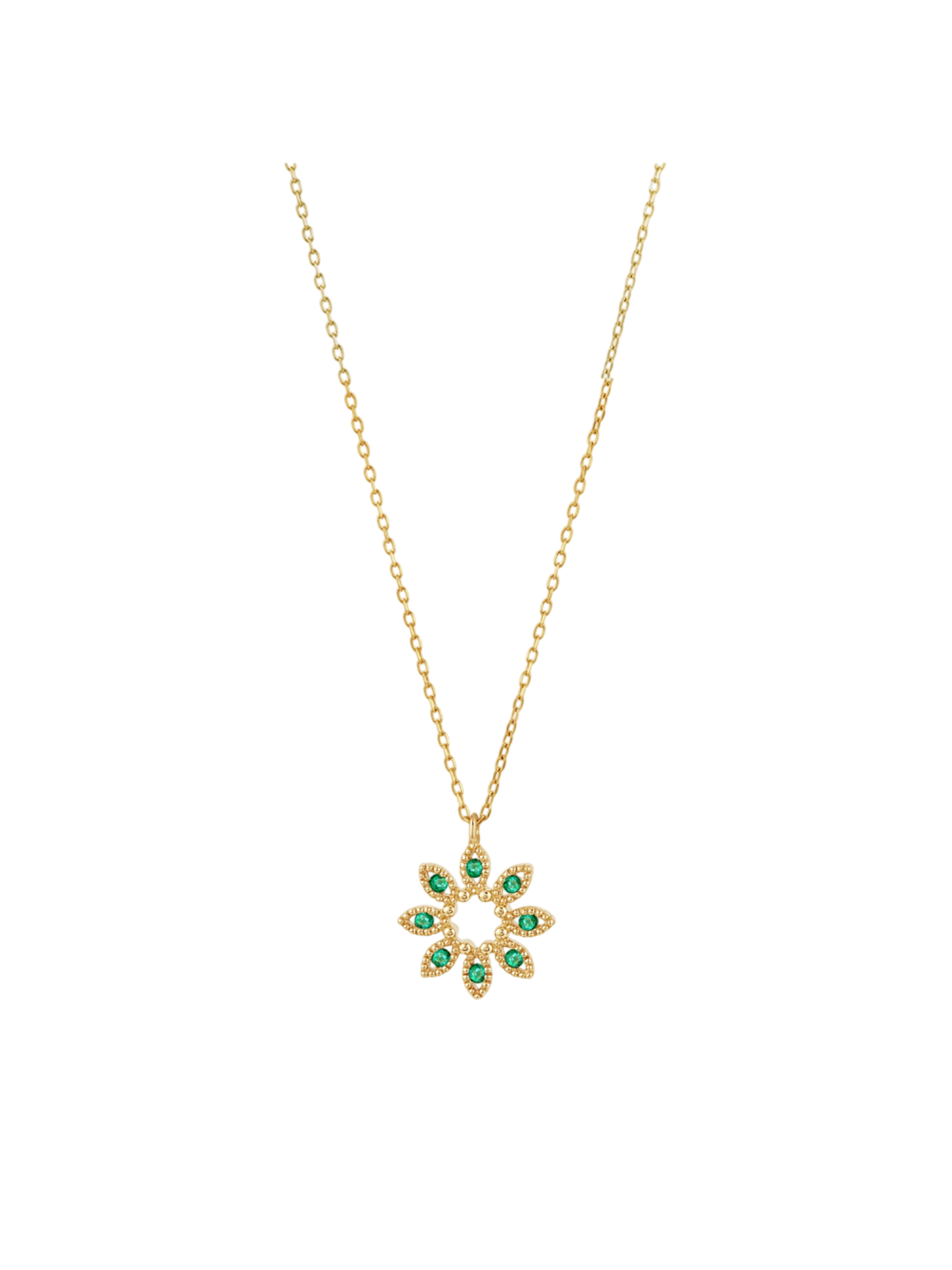 Jasmine flower emerald pendant
